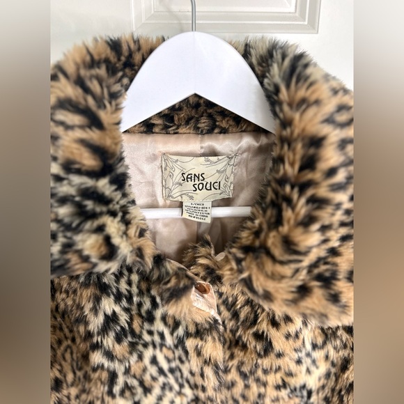 Sans Souci Leopard Faux Fur Pea Coat - Picture 4 of 4